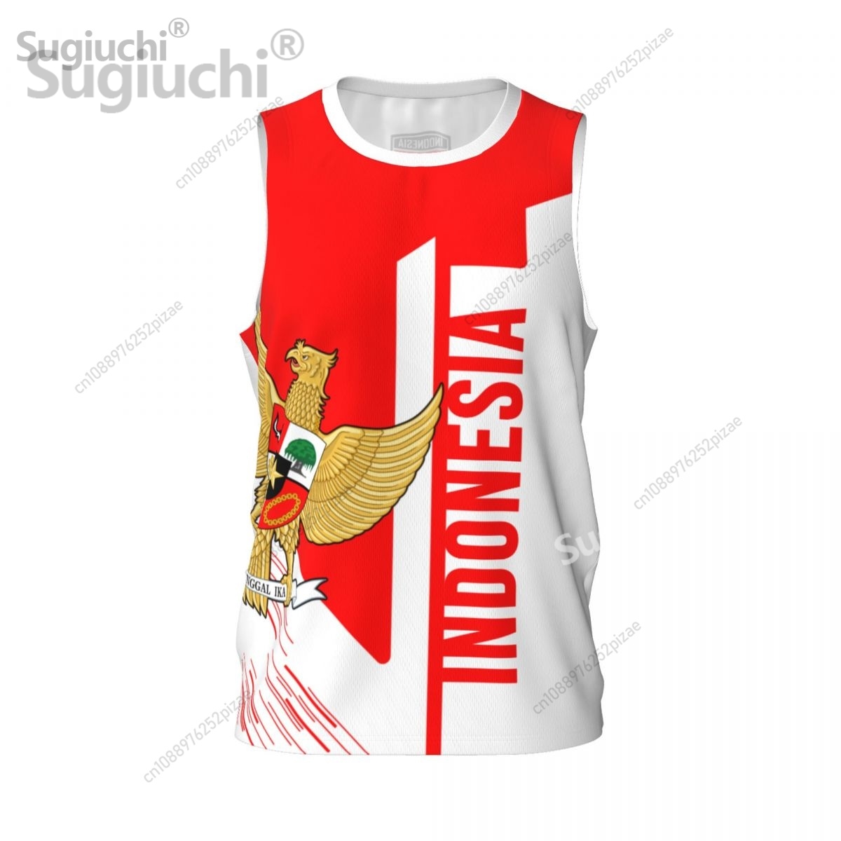 3D Printing Indonesia - Benutzerdefinierte Namensnummer Indonesien 3D-Flagge Sport-T-Shirts Herrenbekleidung