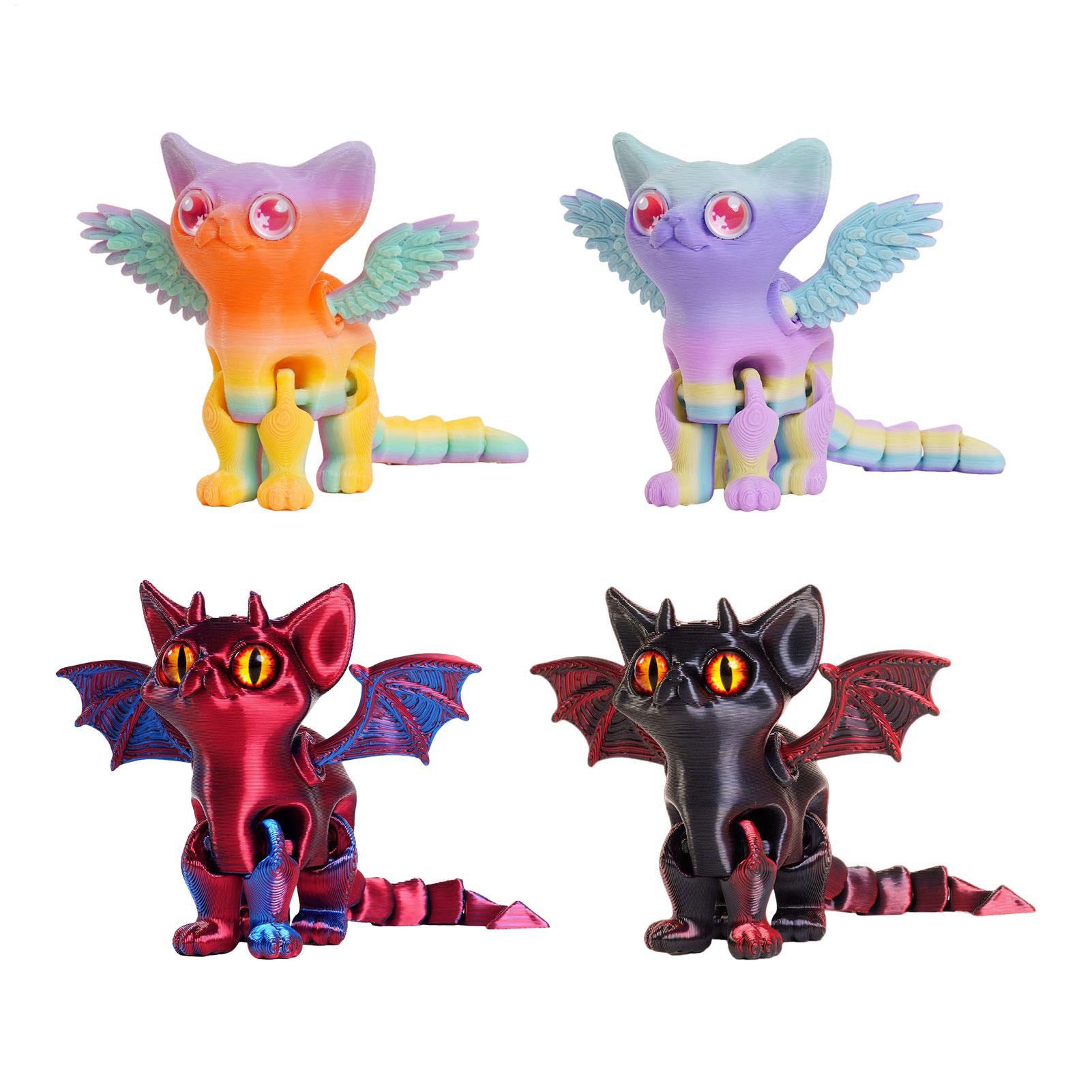 3D Printing Examples - 3D-gedruckte Tierfigur: Bewegliche Katzenfigur mit mehreren