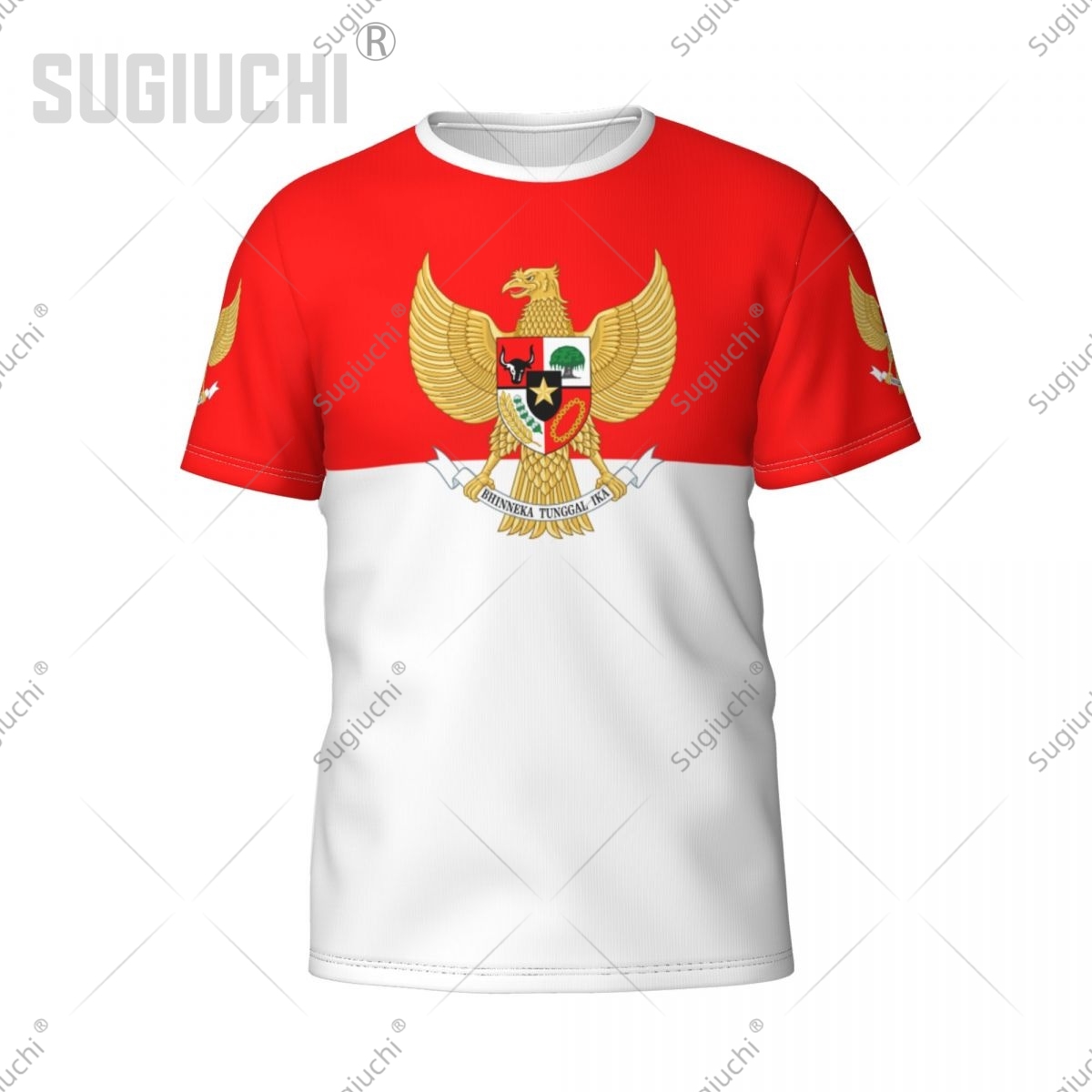 3D Printing Indonesia - Benutzerdefinierte Name-Nummer Indonesien-Flagge Emblem 3D T-Shirts