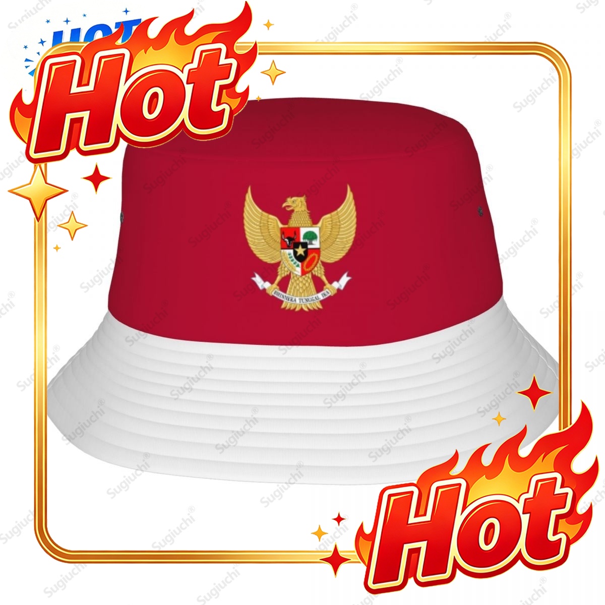 3D Printing Indonesia - Maßgefertigter Hut 2025 Indonesien 3D-Flagge Herren