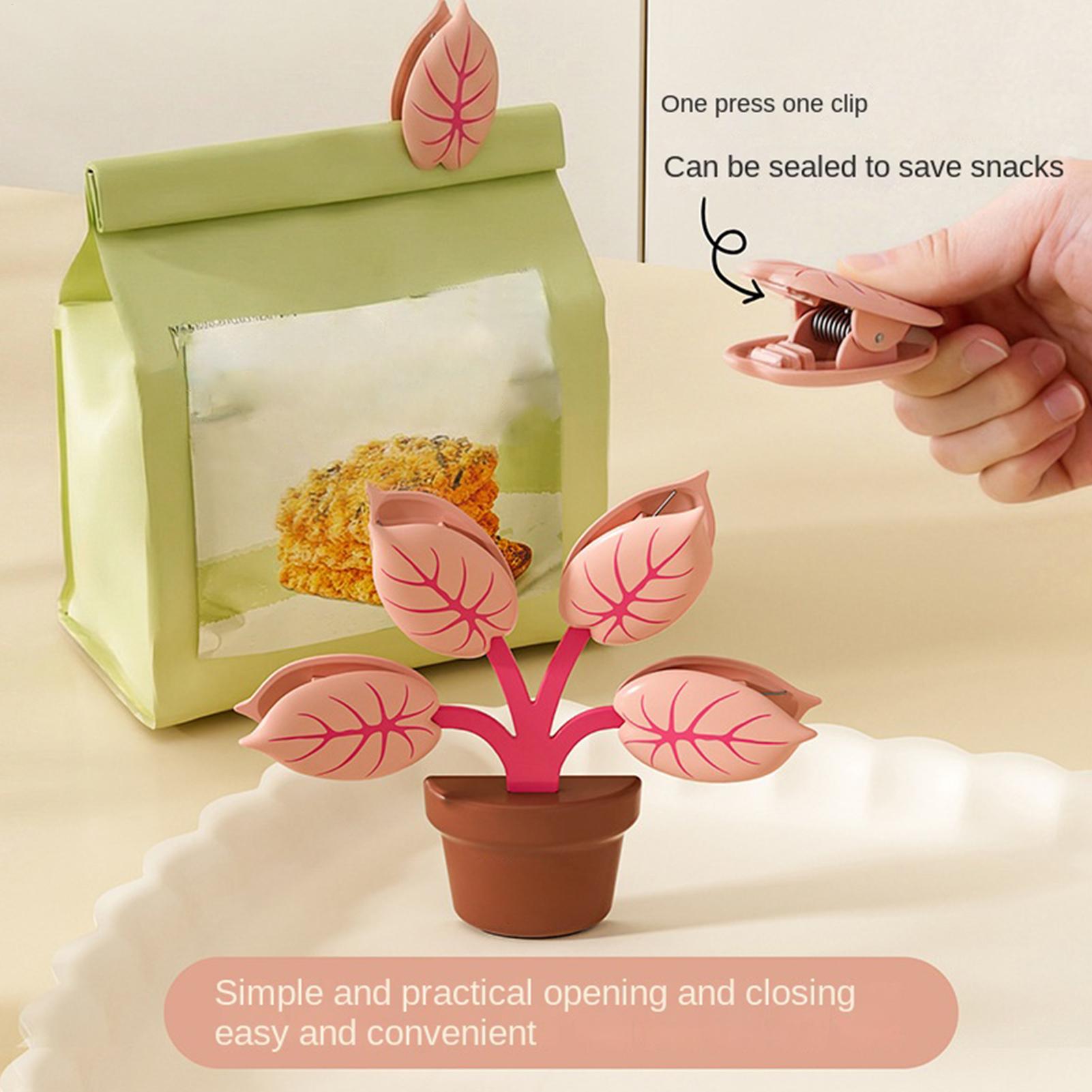 3D Printing Vase - Grün-Rosa Blattförmige Lebensmittel-Verschlussklammern Kreative Kühlschrankmagnete 3D