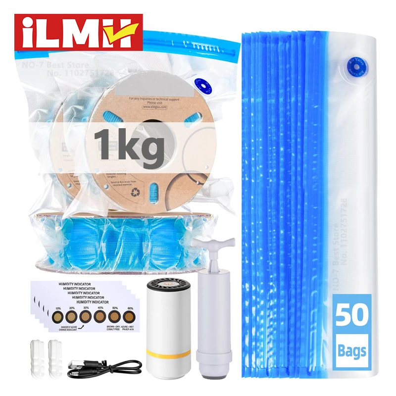 Petg Filament - 3D-Drucker-Filament-Vakuumbeutel mit wiederaufladbarer elektrischer USB-Luftpumpe, Vakuumabdichtung