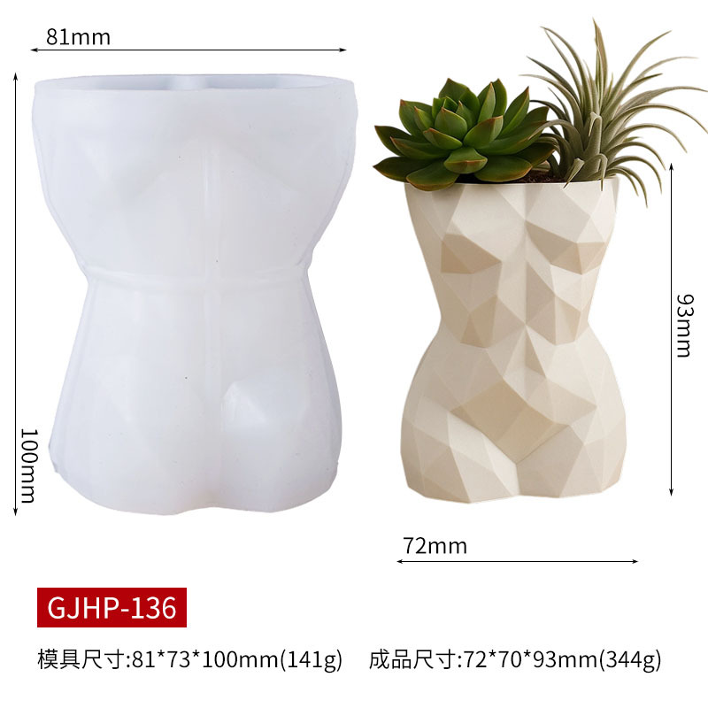 3D geometrische weibliche Körp – 3D Printing Vase Bewertung und Preis